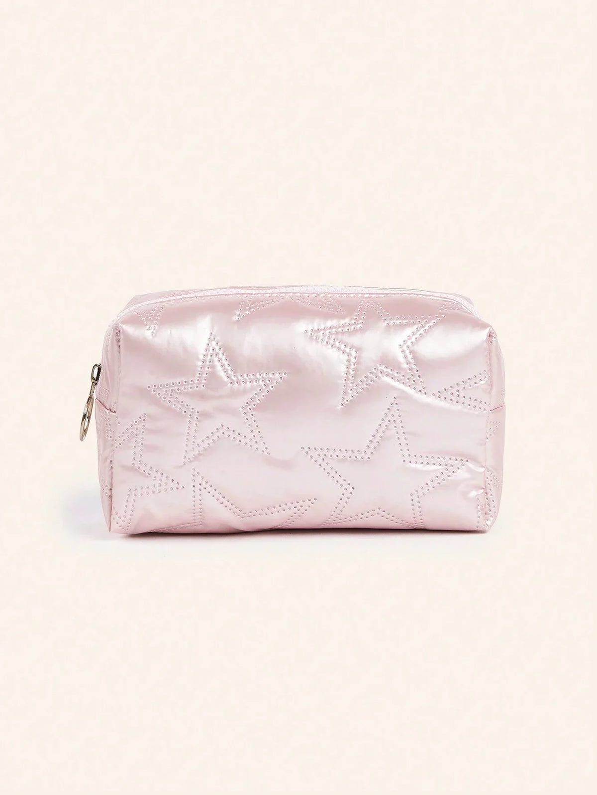 Pink Heart Textured Makeup Bag