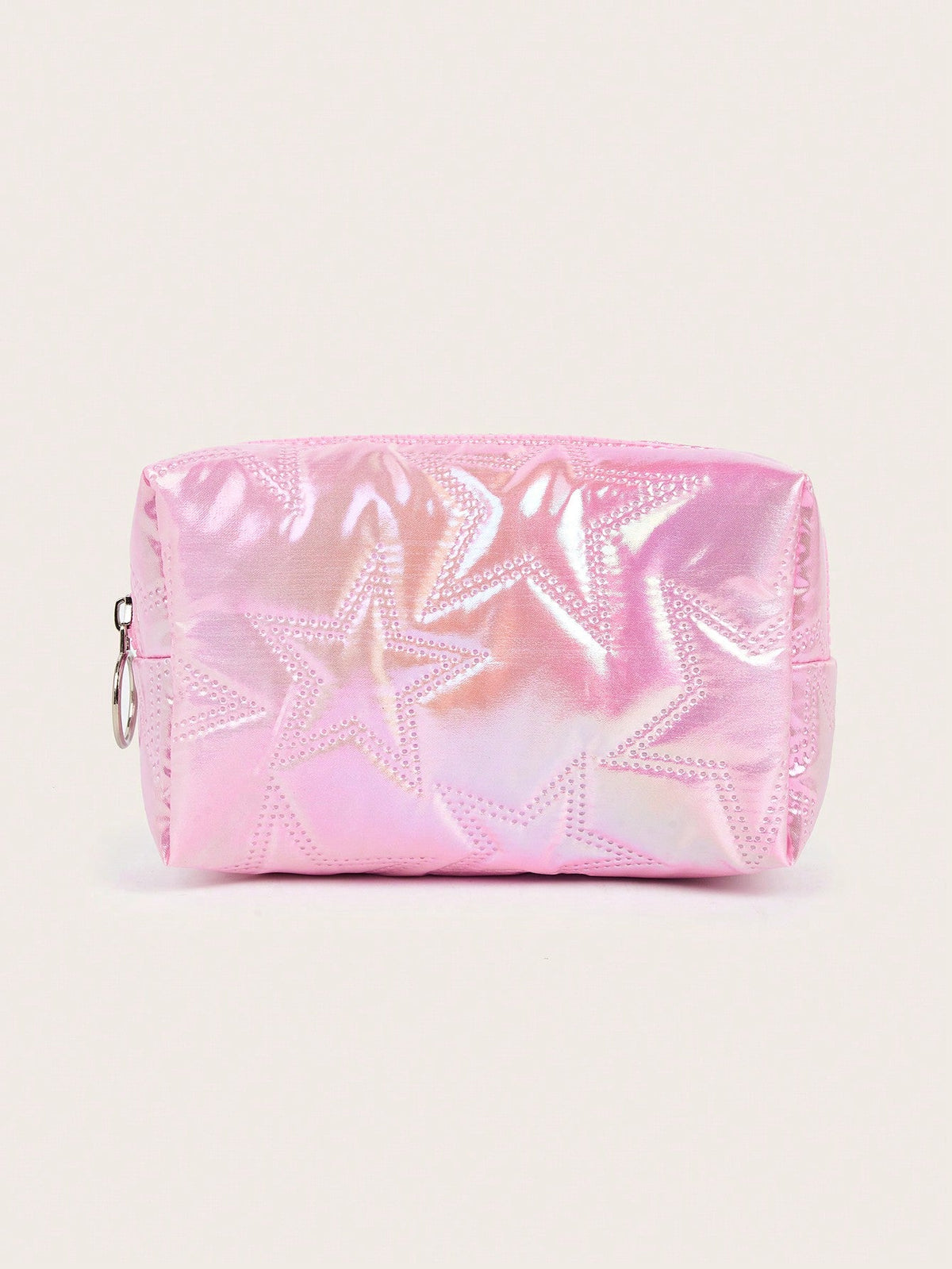 Pink Heart Textured Makeup Bag