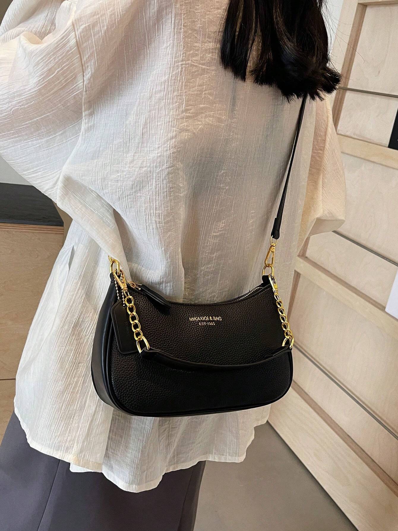Women Solid PU Crossbody Bag