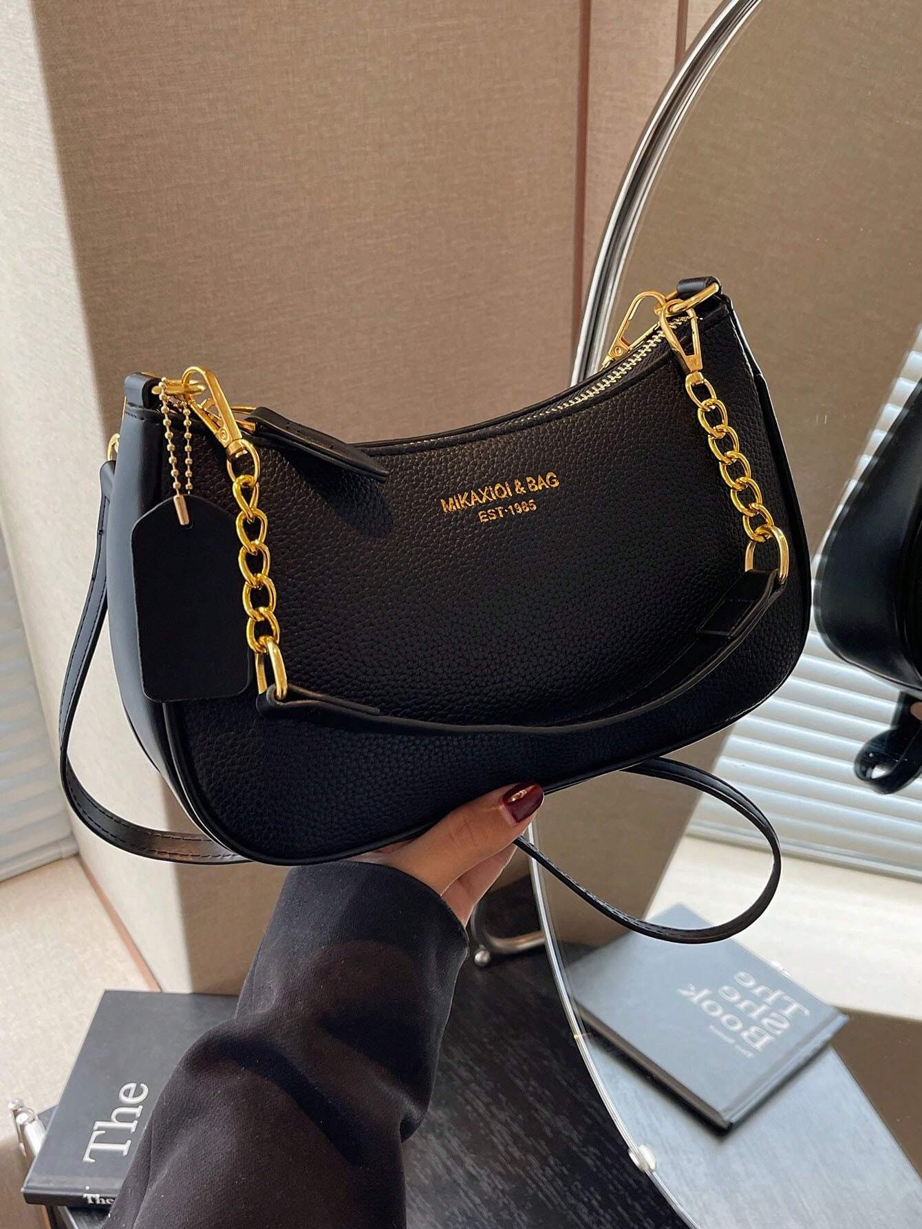 Women Solid PU Crossbody Bag