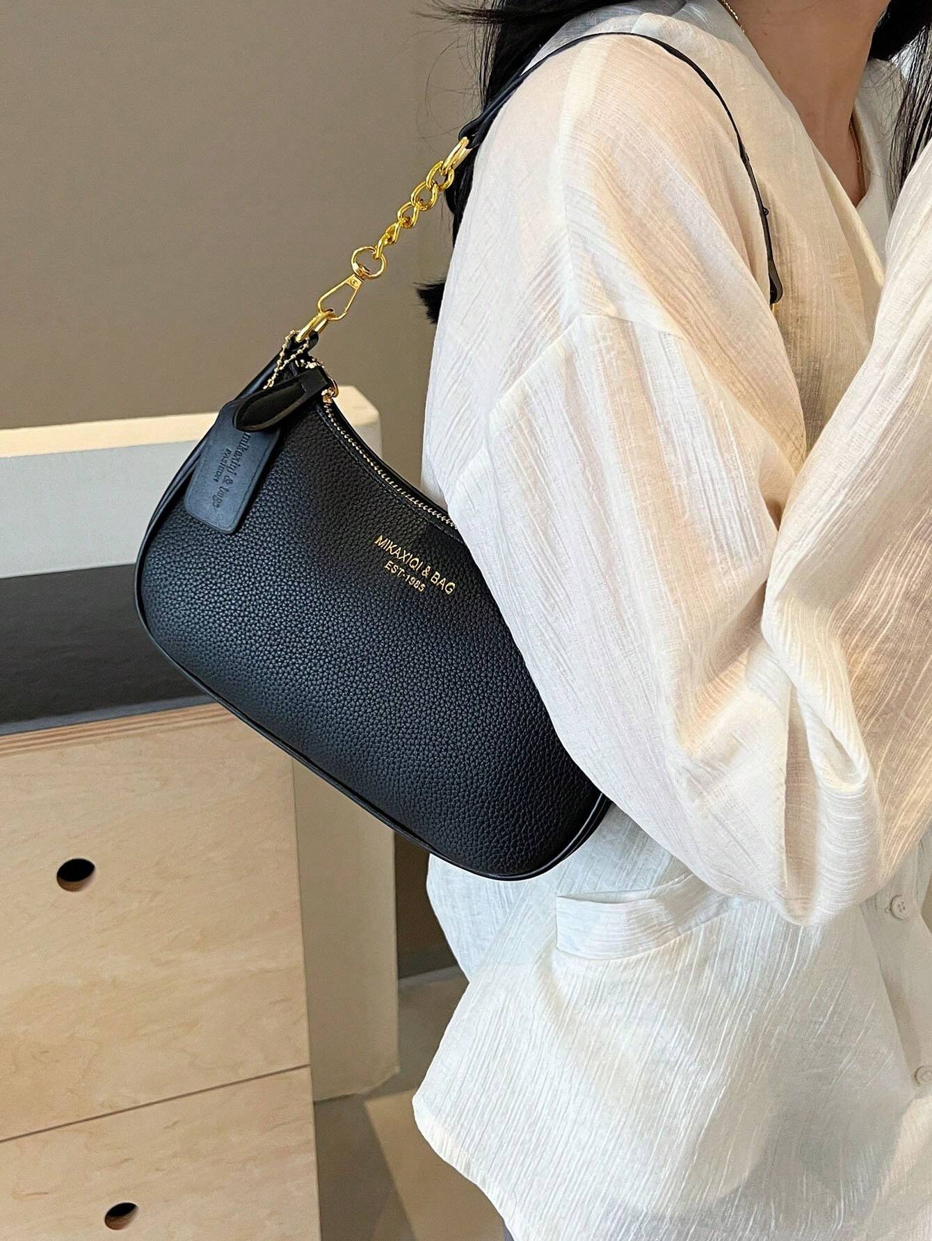 Women Solid PU Crossbody Bag