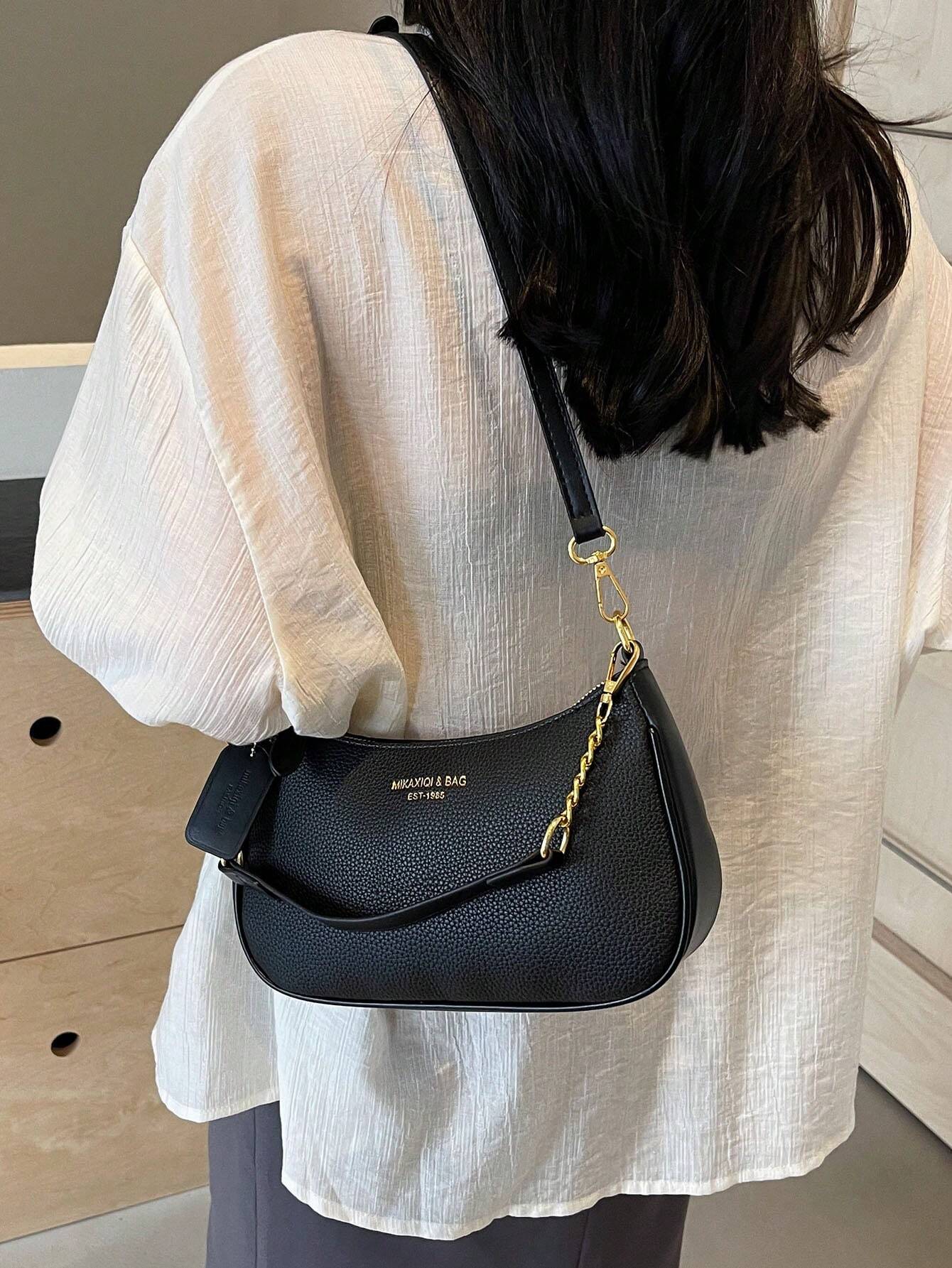 Women Solid PU Crossbody Bag
