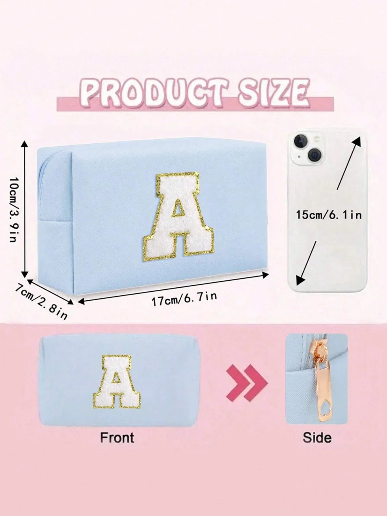 Women’s Monogram PU Makeup Bag
