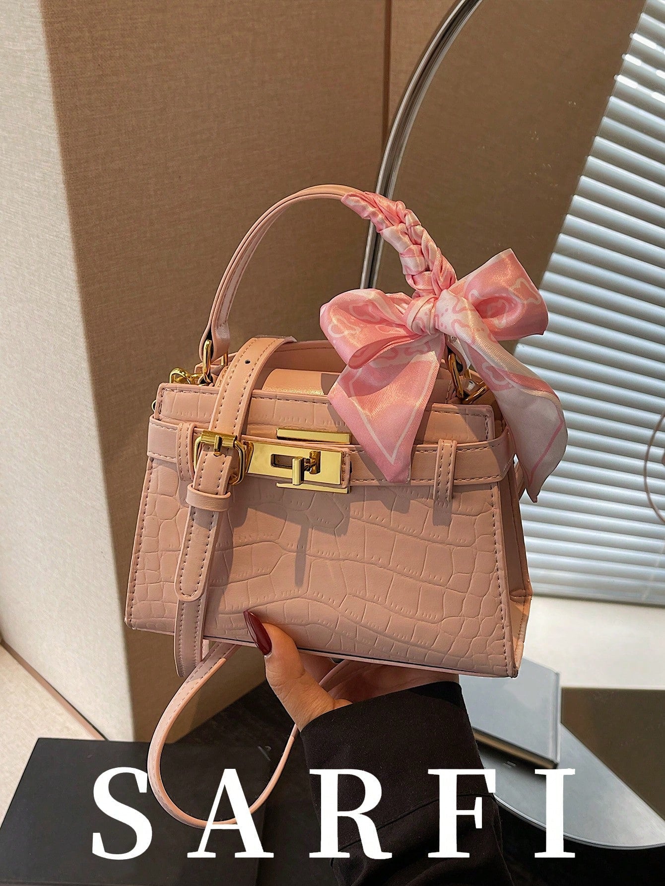 Women’s Litchi Grain Crossbody Handbag