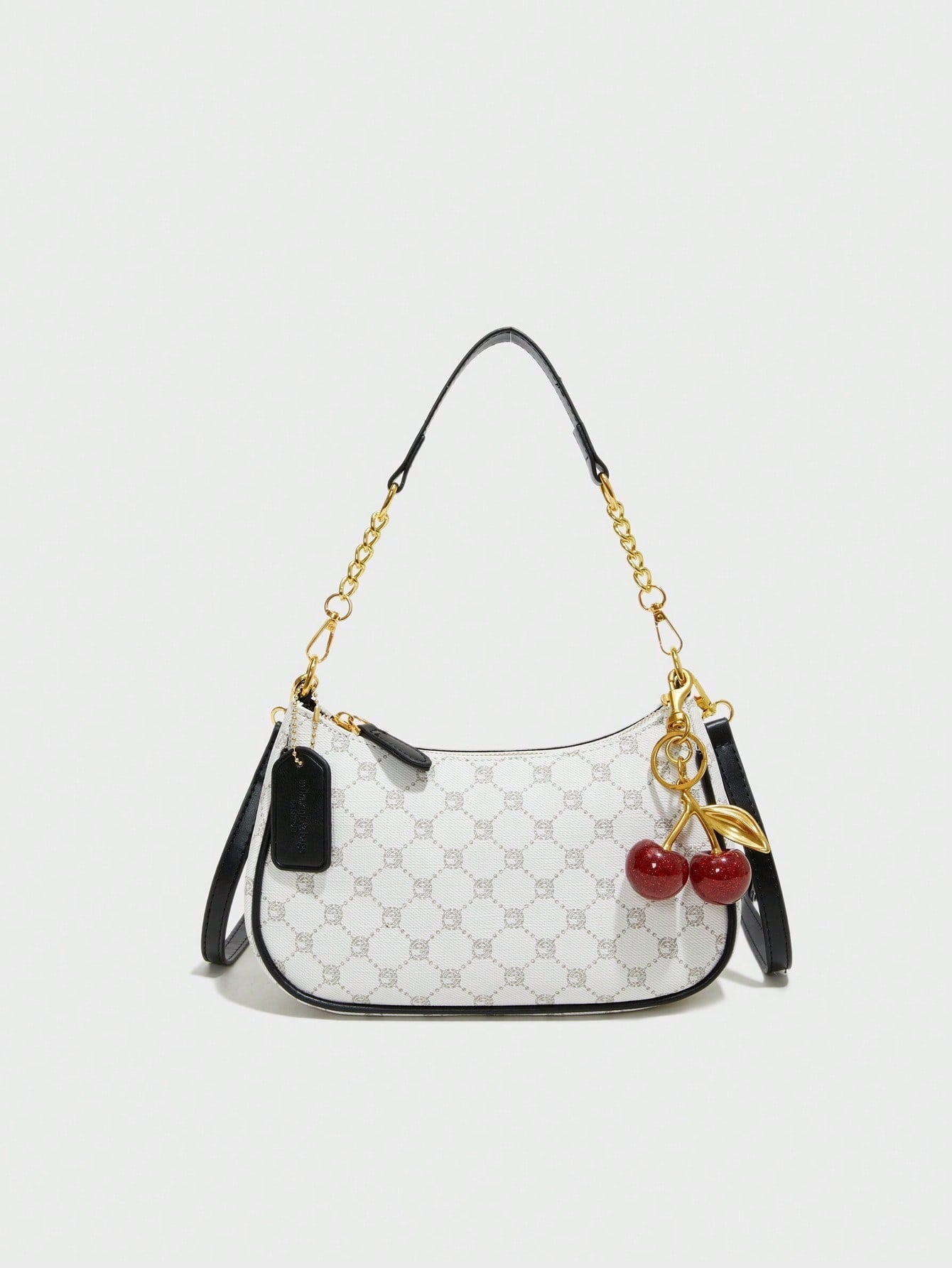 Pink Letter Crescent Shoulder Bag