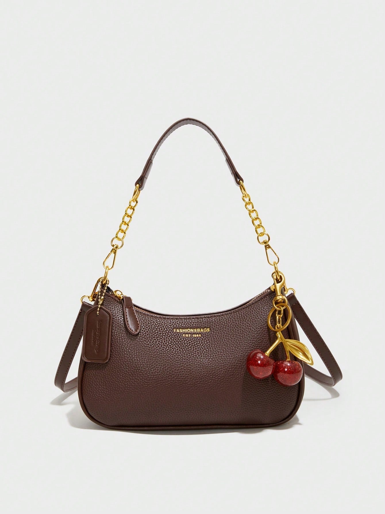 Pink Letter Crescent Shoulder Bag