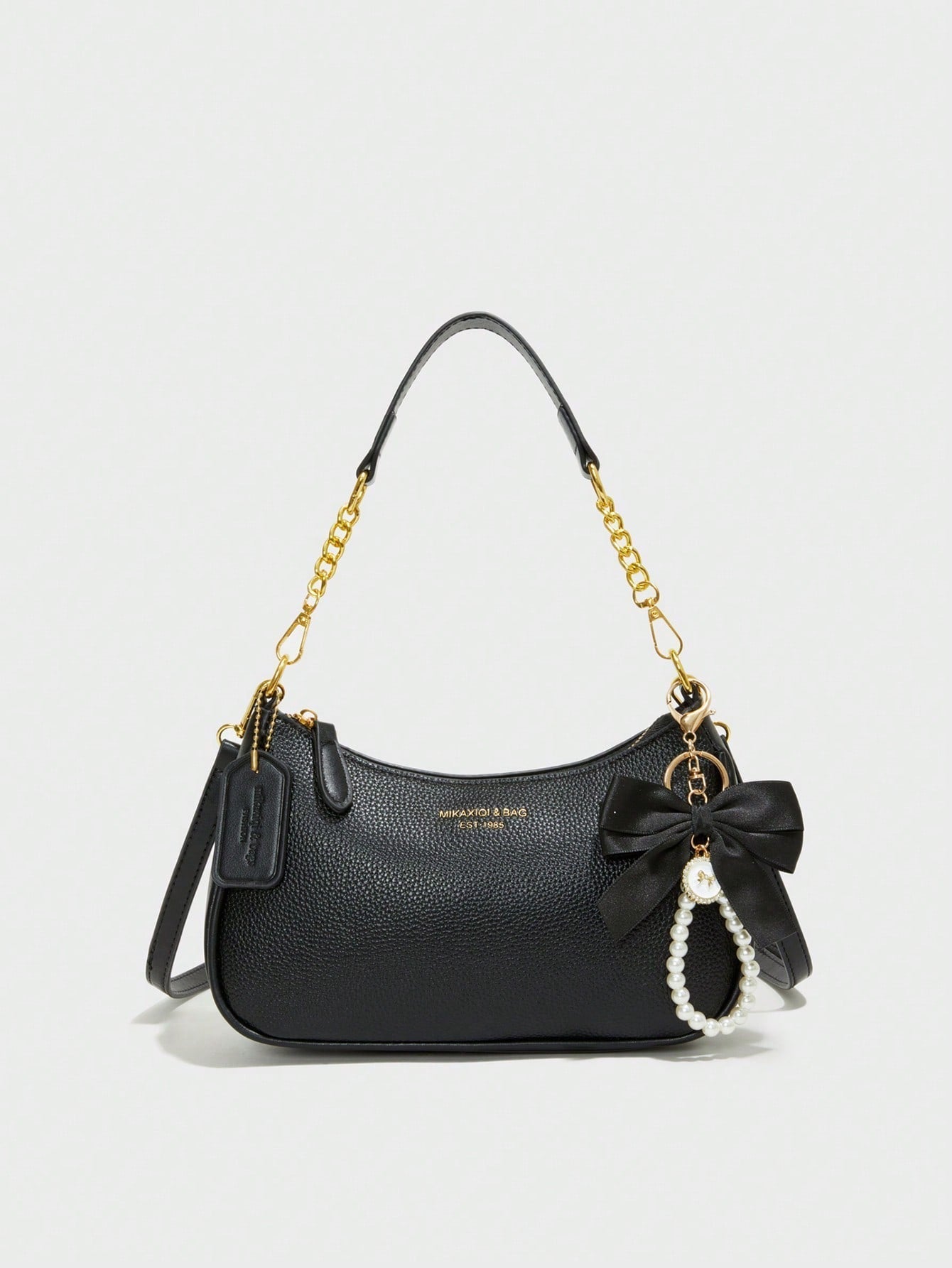 Pink Letter Crescent Shoulder Bag