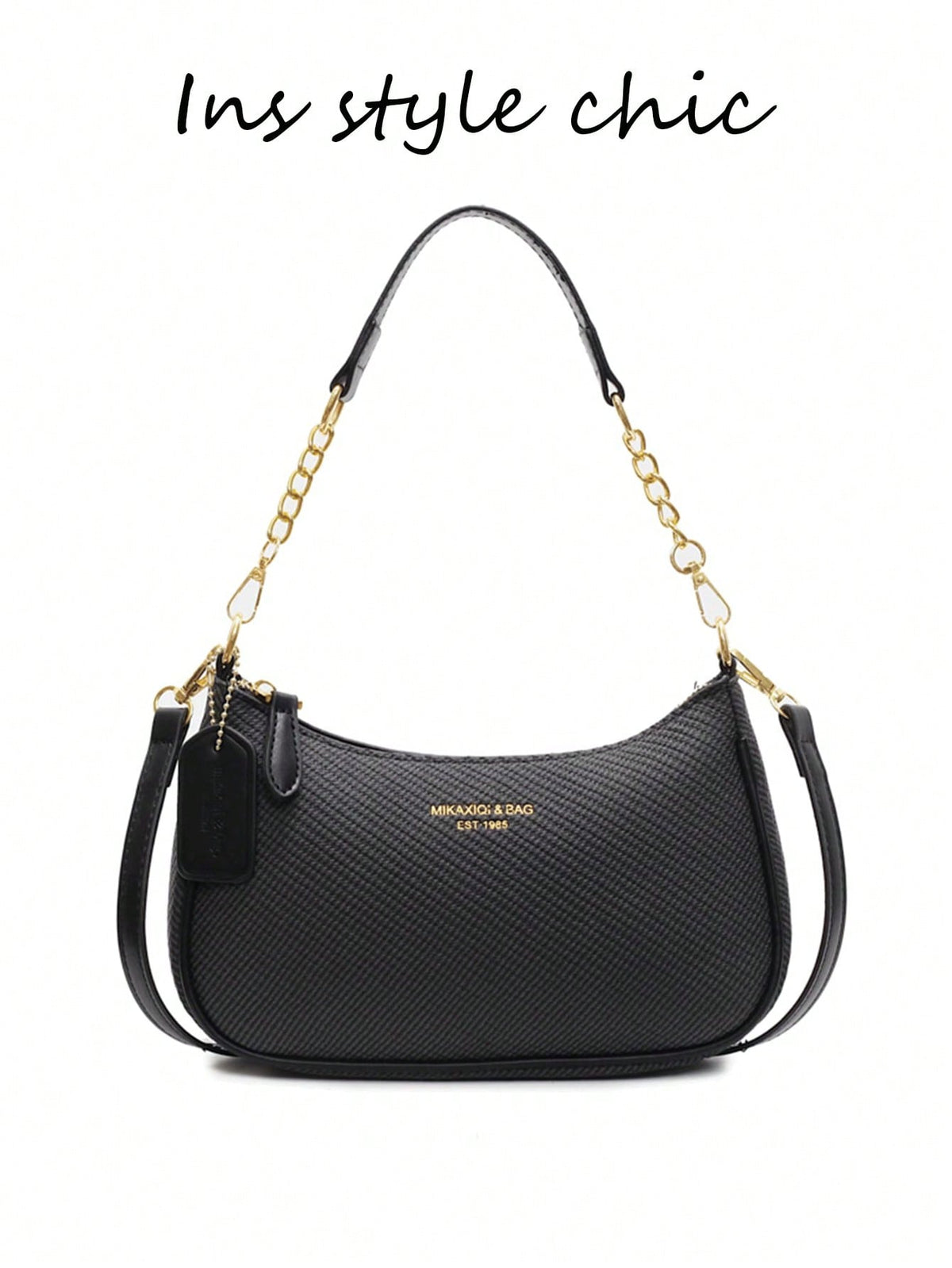 Pink Letter Crescent Shoulder Bag