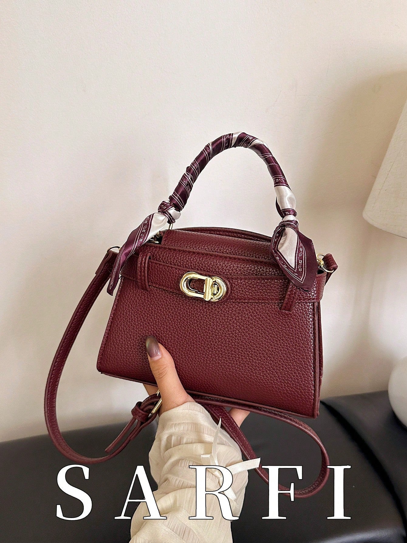 Women’s Litchi Grain Crossbody Handbag