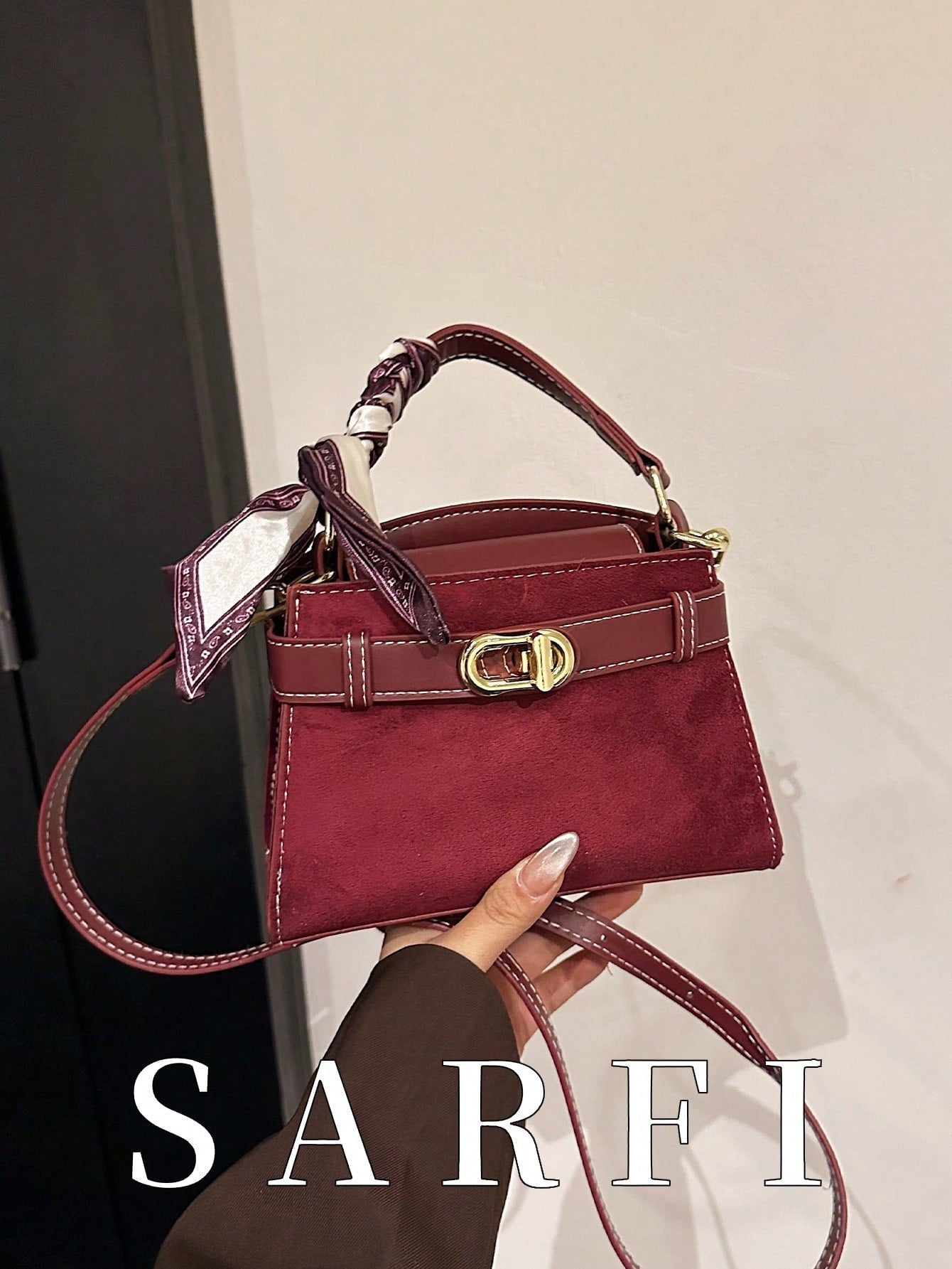 Women’s Litchi Grain Crossbody Handbag