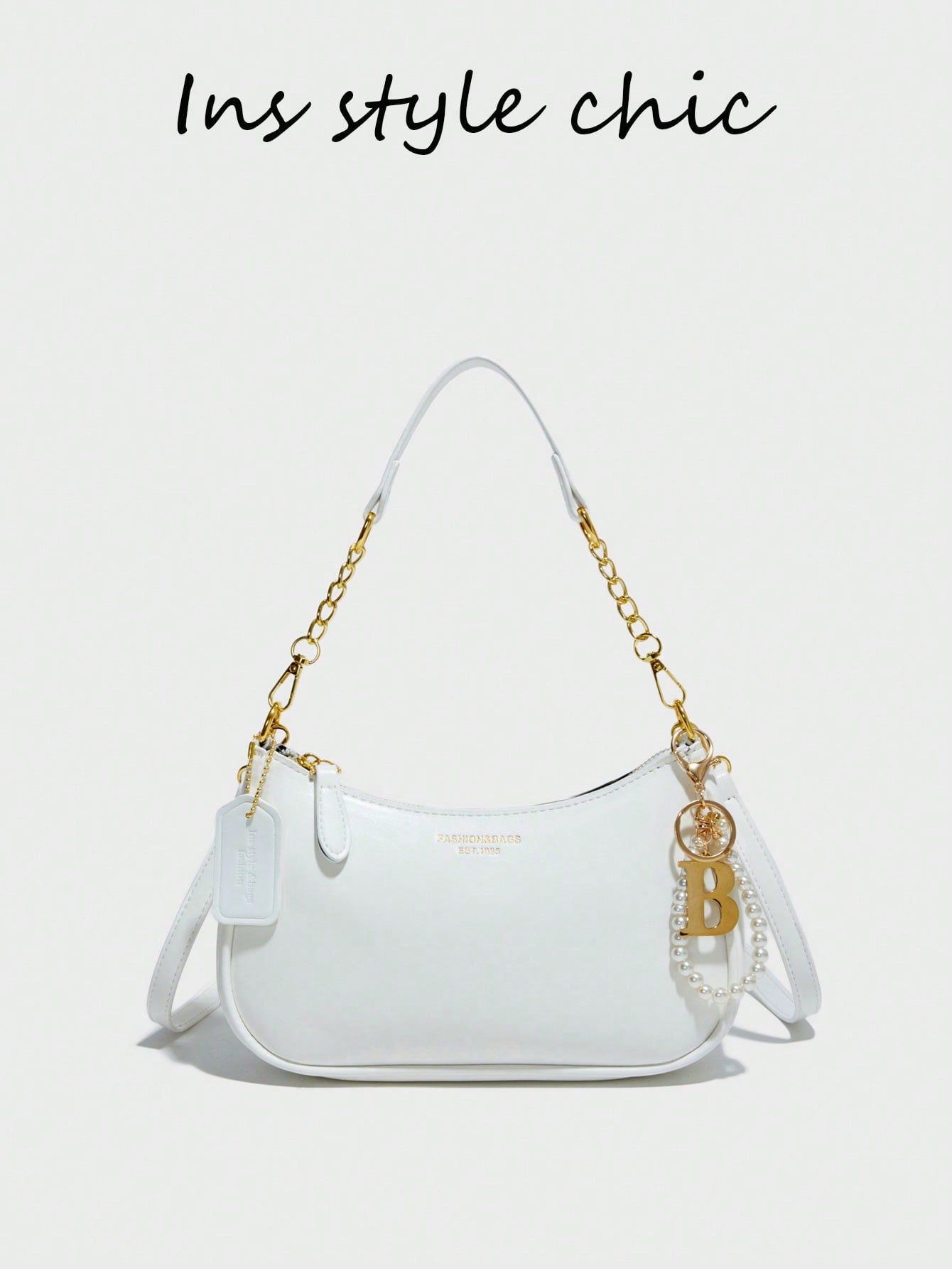 Pink Letter Crescent Shoulder Bag