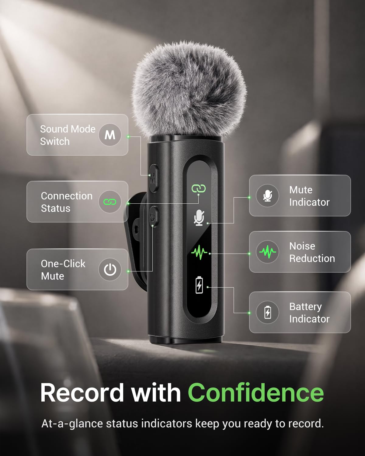 USB C Lavalier Microphone Wireless Mini Mic for Type-C Android Phone/Tablet/PC Video Recording Clip-on Mics with Rotatable Clip&Denoise Recording, Ideal for Vlog Tiktok Youtube Podcast Content Creator