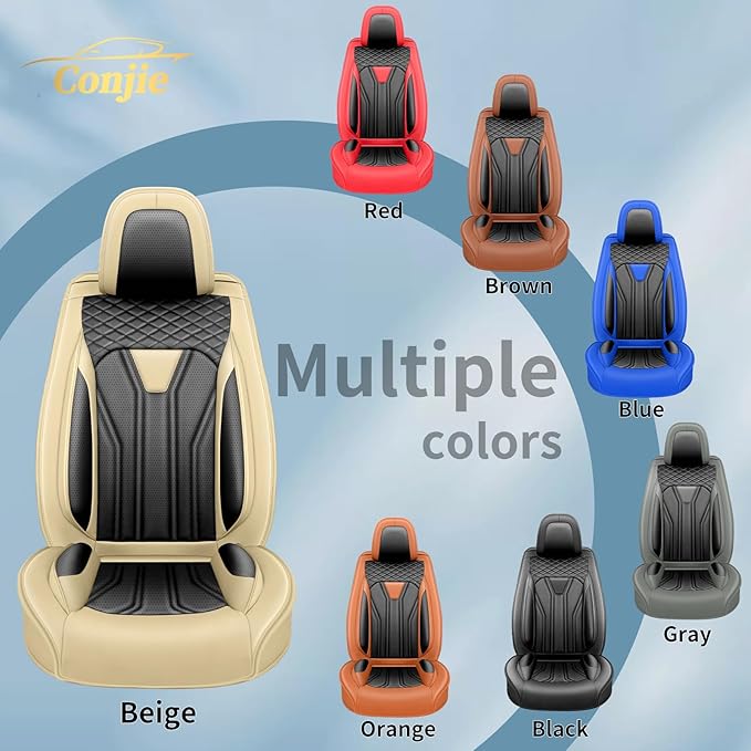 Fit Altima Car Seat Covers Compatible with Nissan Altima 2011-2025 2026 - Full Set Premium Leather, Waterproof Breathable, All-Weather Seat Cushion Protecto&Airbag Compatible (Beige & Black