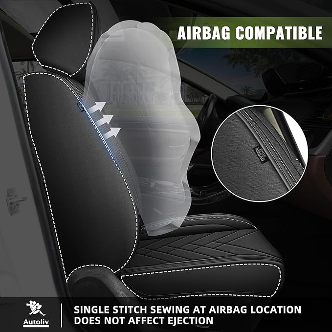 AOMSAZTO Car Seat Covers Full Set Fit for Nissan Rogue Sport 2017-2022 Waterproof Faux Leather Car Seat Cushions Automotive 5 Seat Covers Set(Black)