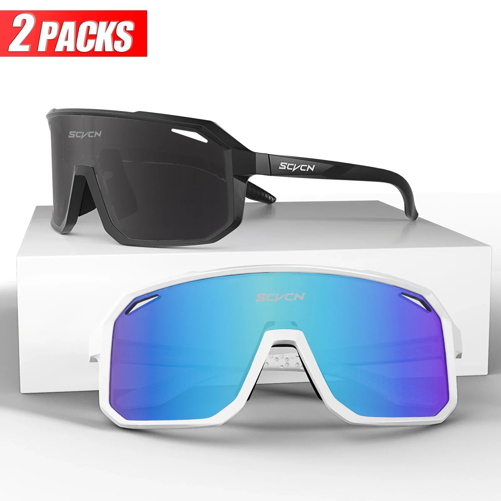 SCVCN Sports Men UV400 Sunglasses Cycling Glasses Runing Cycl Camp Bike Eyewear MTB Outdoor Goggles Bicycle Women Hunting