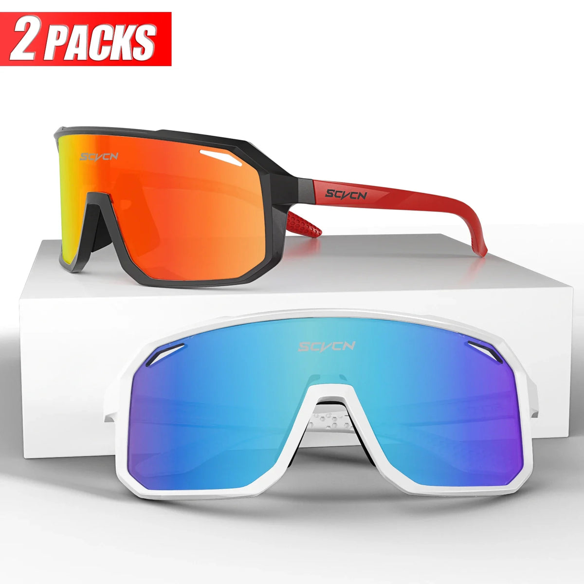 SCVCN Sports Men UV400 Sunglasses Cycling Glasses Runing Cycl Camp Bike Eyewear MTB Outdoor Goggles Bicycle Women Hunting