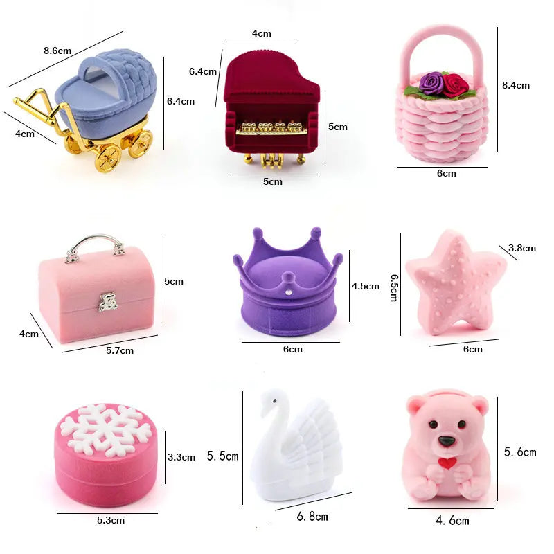 Velvet Jewelry Gift Box Holder
