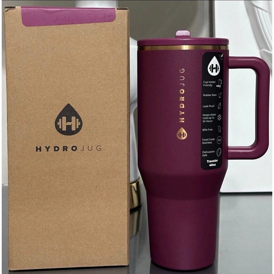 HydroJug Traveler Insulated Tumbler With Handle