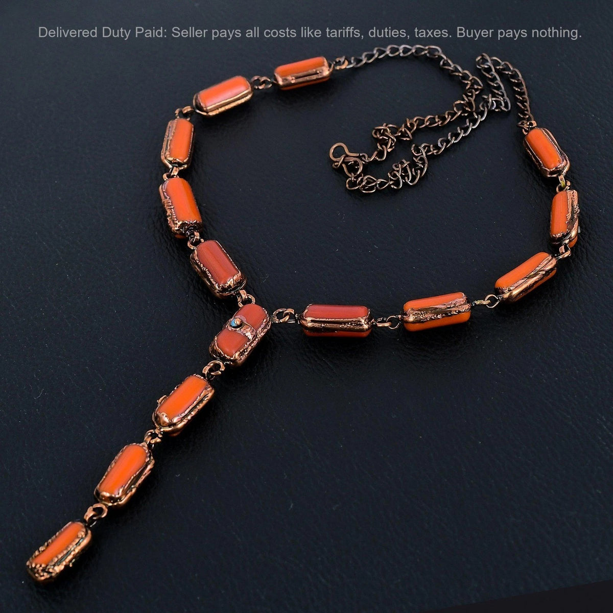 Copper Red Coral Turquoise Necklace
