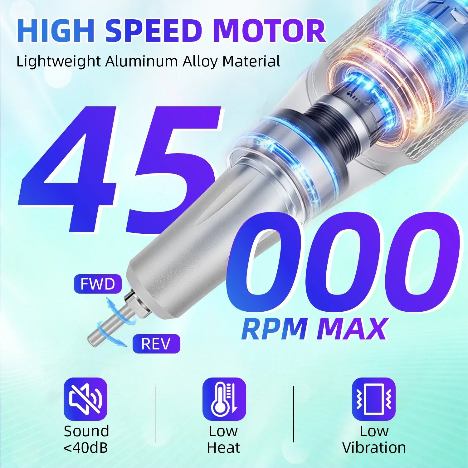 Professional 45000RPM Portable Nail Drill