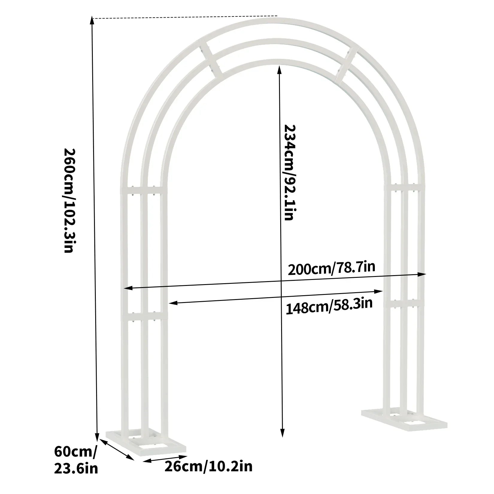 White Wedding Arch Frame Stand