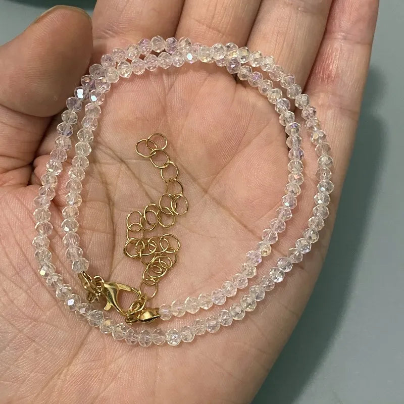 Black Clear Beaded Choker Necklace
