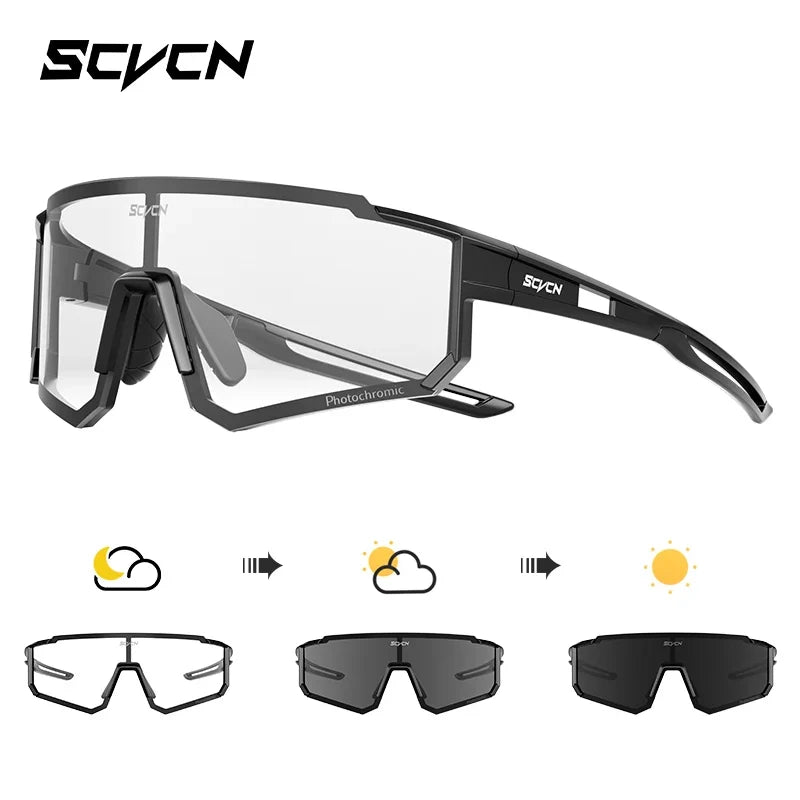 SCVCN new Outdoor Cycling Sunglasses Men MTB Bike Glasses Sports Mountain Climbing fishing Women Bicycle Cycling UV400 Goggles