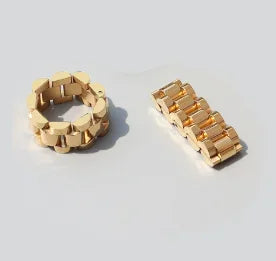 Crystal Zircon Stainless Steel Beaded Ring