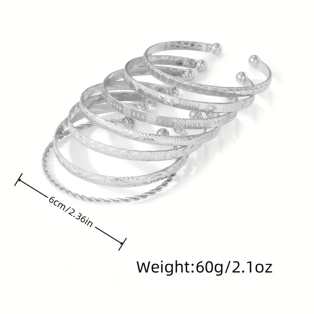 Stackable Engraved Open Cuff Bangles