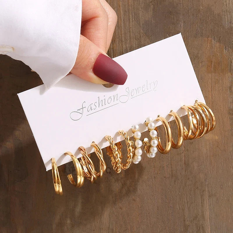 Vintage Gold Pearl Dangle Earrings