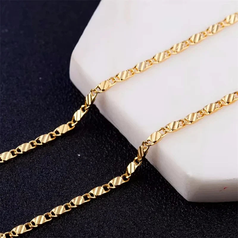 18K Gold Side Chain Necklace