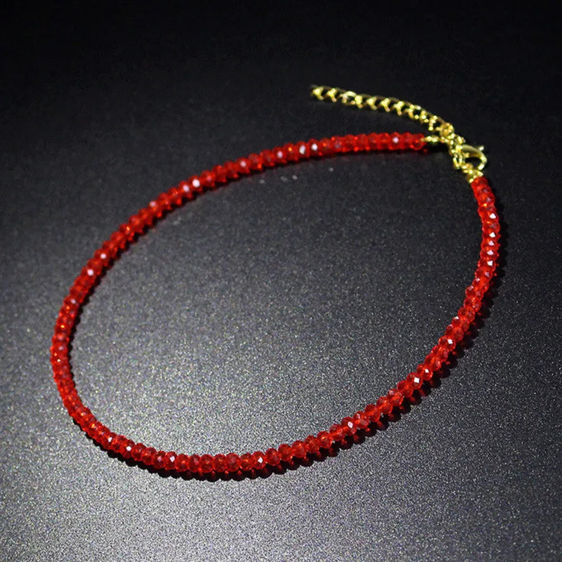 Black Clear Beaded Choker Necklace