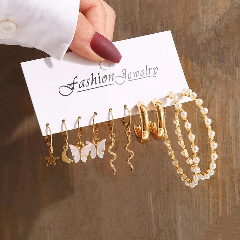 Vintage Gold Pearl Dangle Earrings
