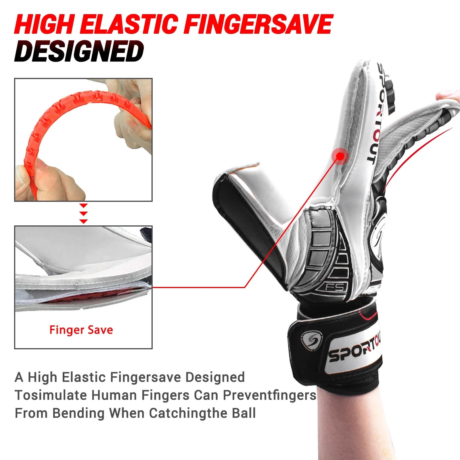 Sportout Kids Goalkeeper Fingersave Gloves