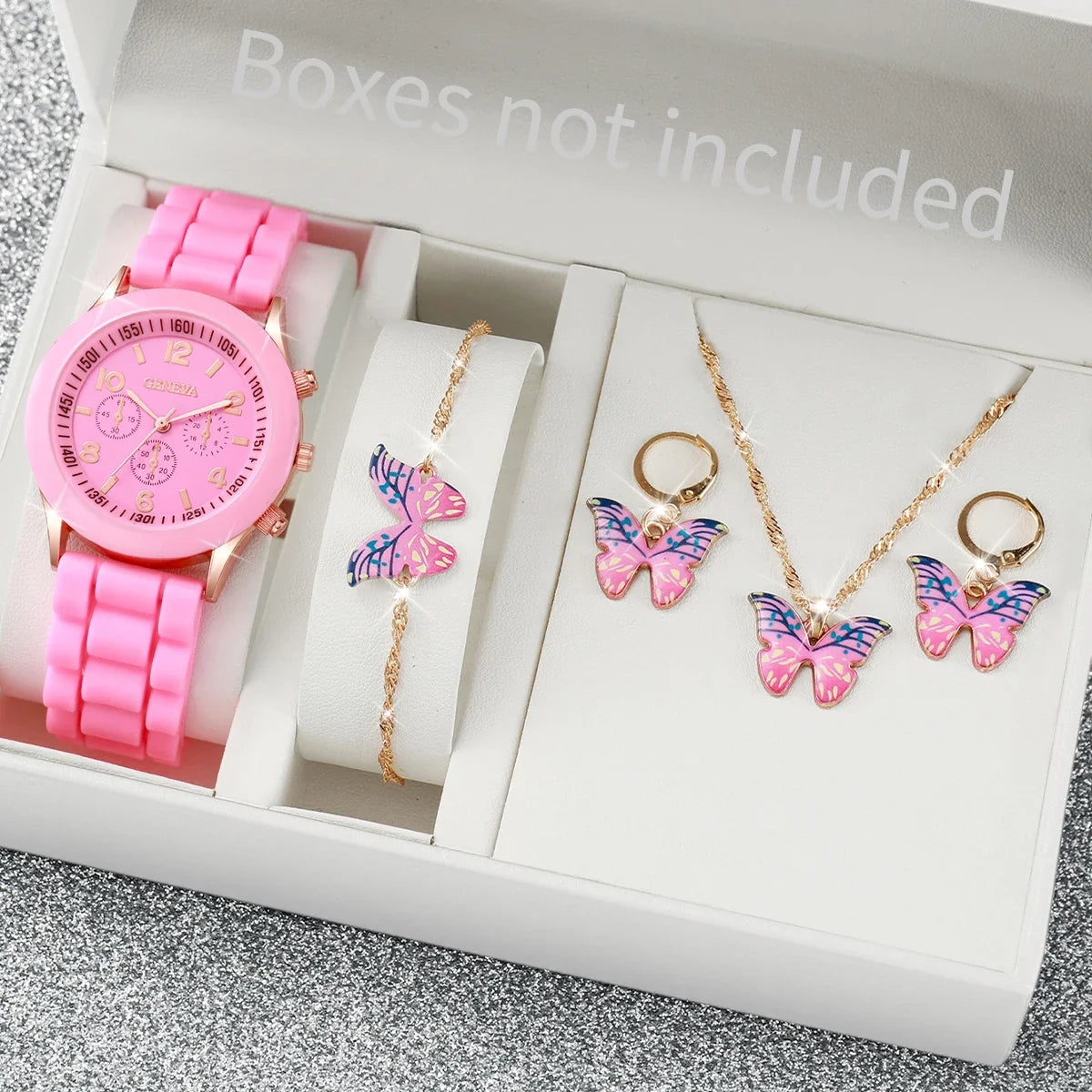 Women Fashion Silicone Watch Set