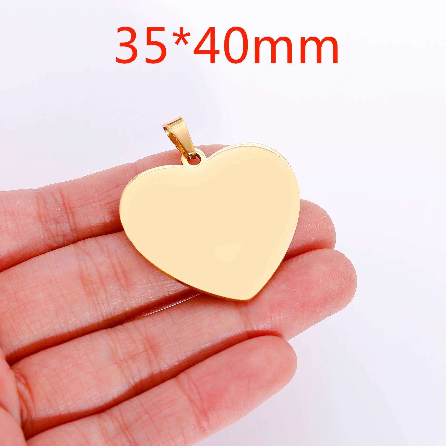 Stainless Steel Heart Tag Charms