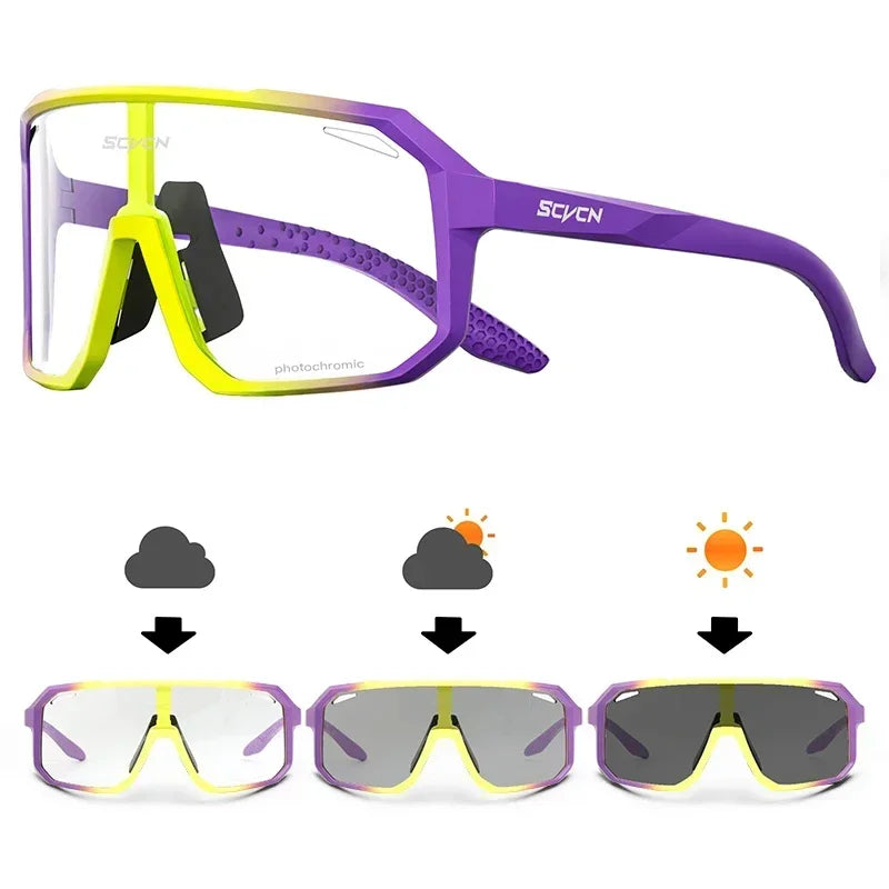 SCVCN Fashion HD Sunglasses Men Women Luxury Glasses Outdoor Sports Runing Drving Shades Racing UV400 MTB Bike Cycling Eyewear