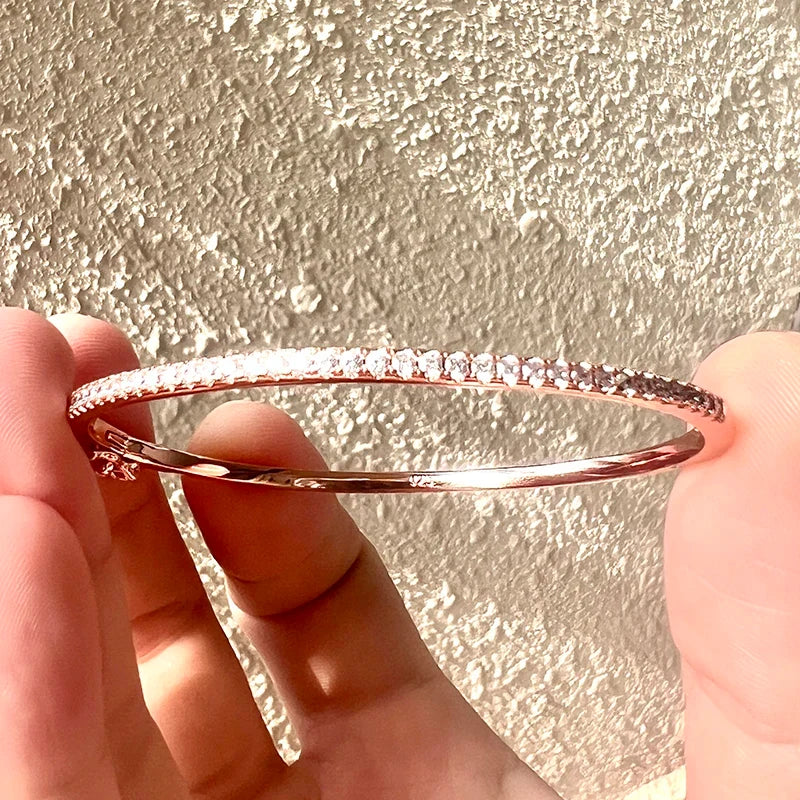 925 Sterling Silver Rose Gold Bangle
