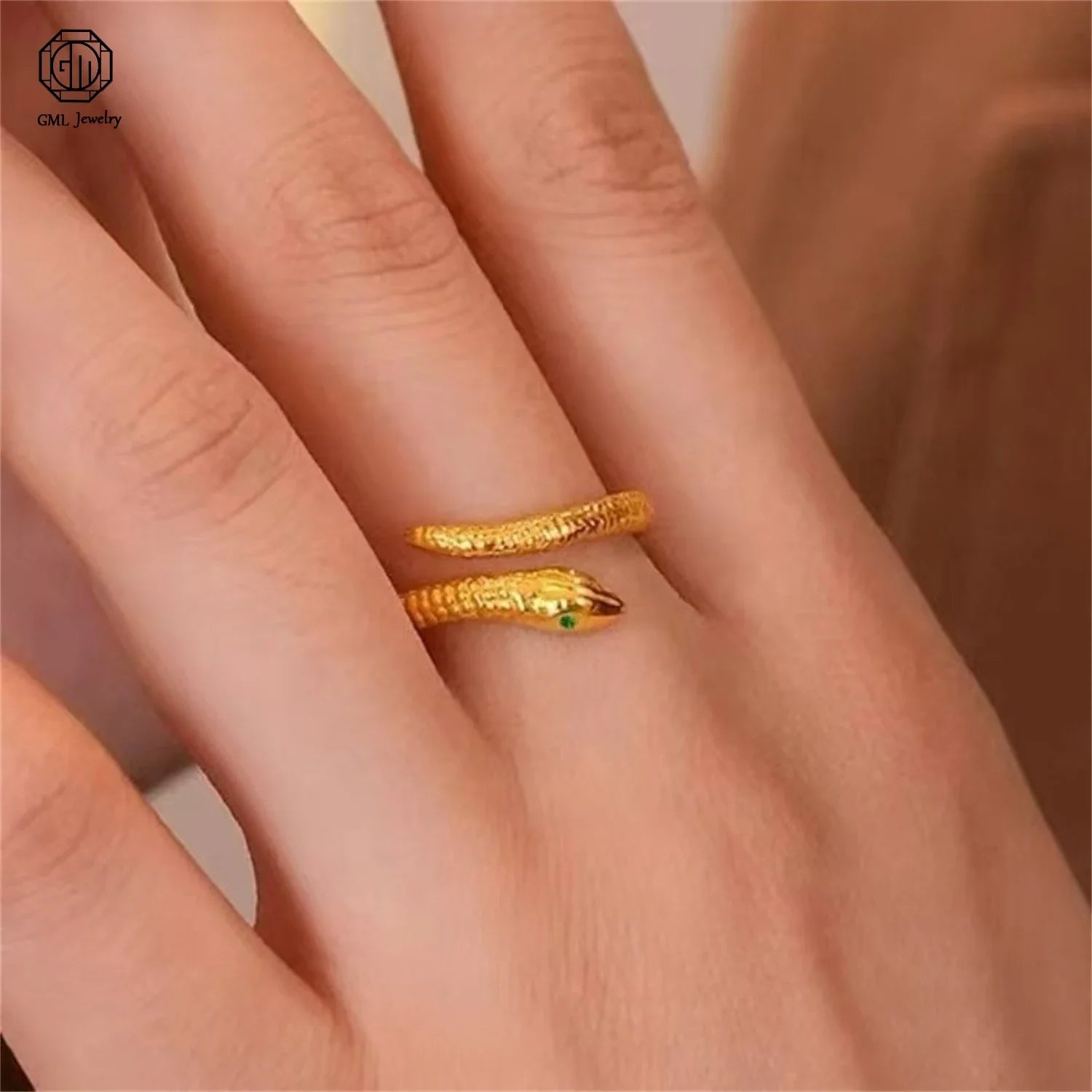 Sand Gold Adjustable Wide Band Ring