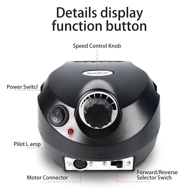 Professional 35000RPM Electric Nail Drill