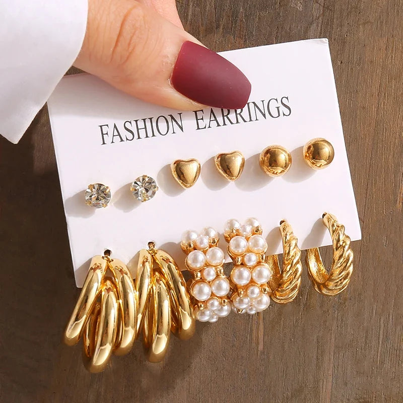 Vintage Gold Pearl Dangle Earrings