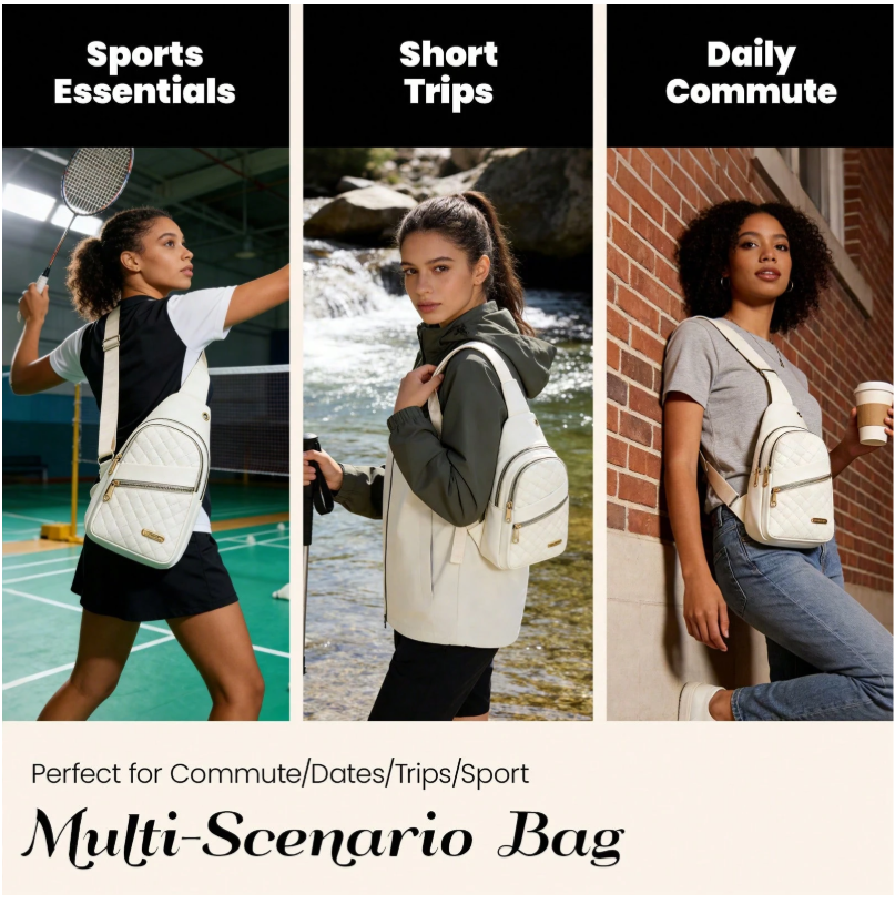 2026 Quilted Waist Crossbody Bag