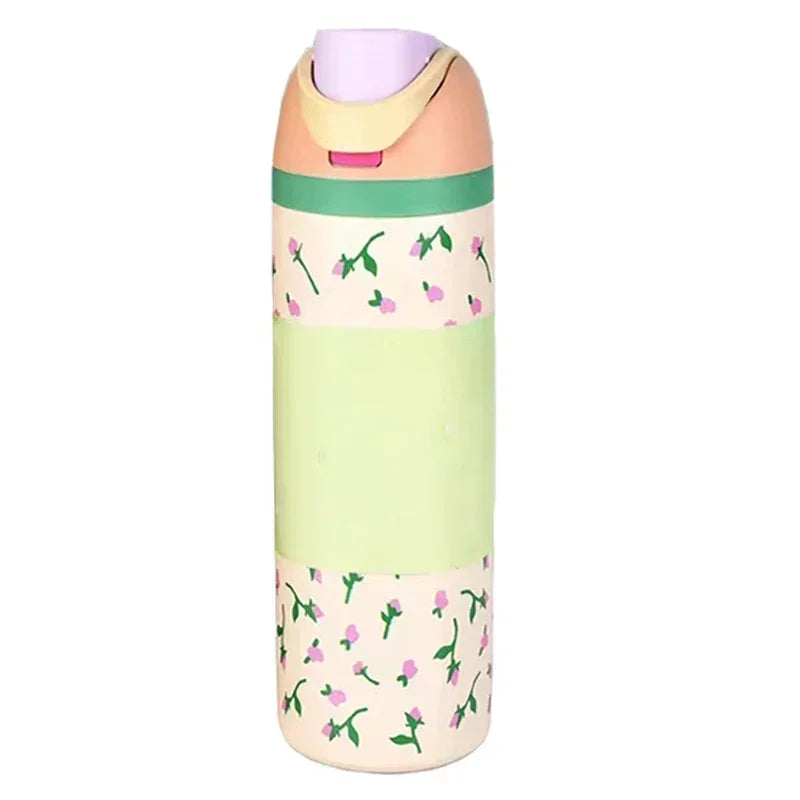 Owala BPA-Free insulated Straw Water Bottle - Flower Pink