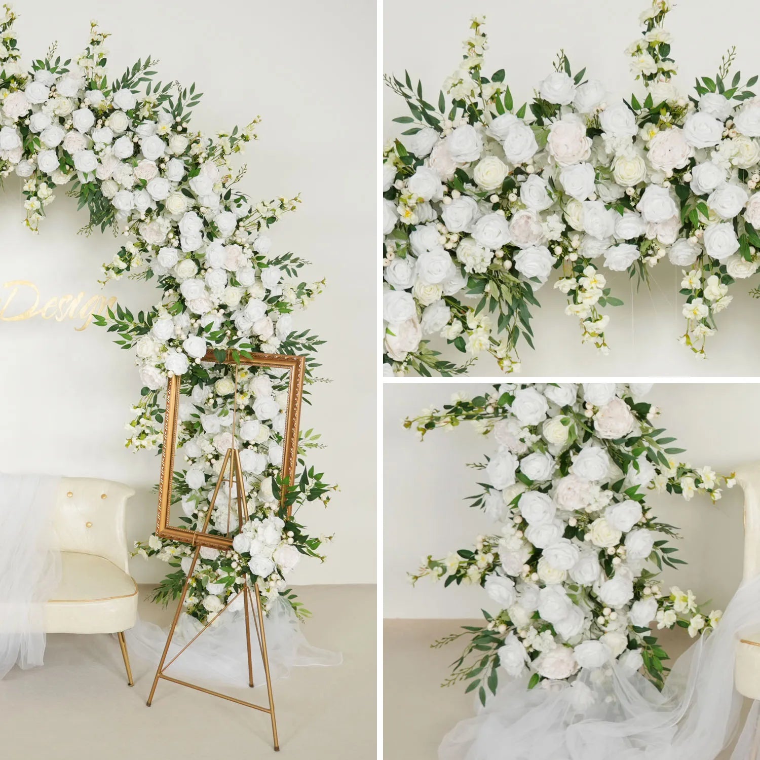 White Rose Wedding Arch Decor