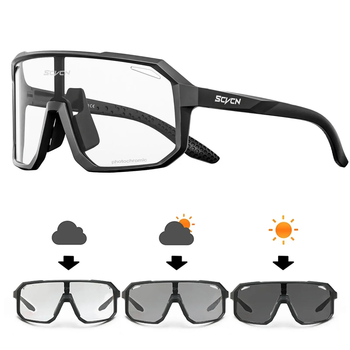 SCVCN Fashion HD Sunglasses Men Women Luxury Glasses Outdoor Sports Runing Drving Shades Racing UV400 MTB Bike Cycling Eyewear