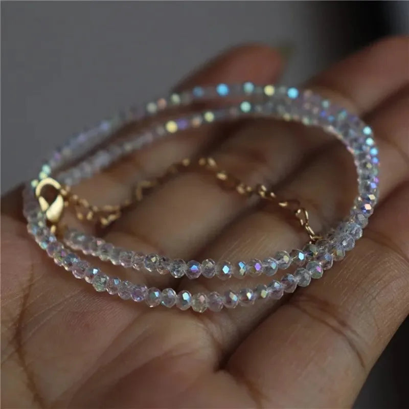 Black Clear Beaded Choker Necklace