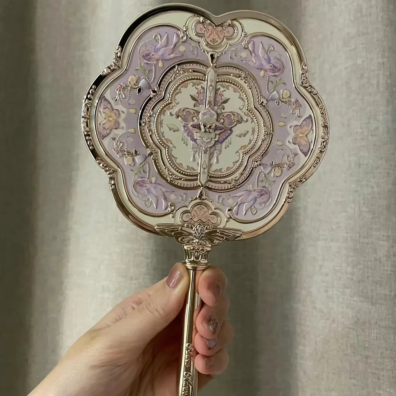 Flower Knows Angel Bunny Hand Mirror