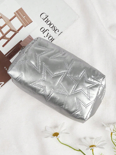 Pink Heart Textured Makeup Bag