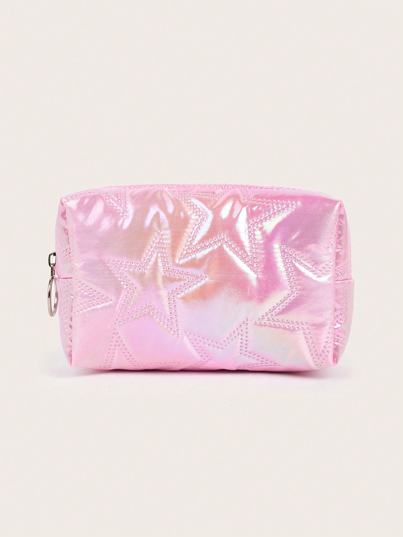Pink Heart Textured Makeup Bag