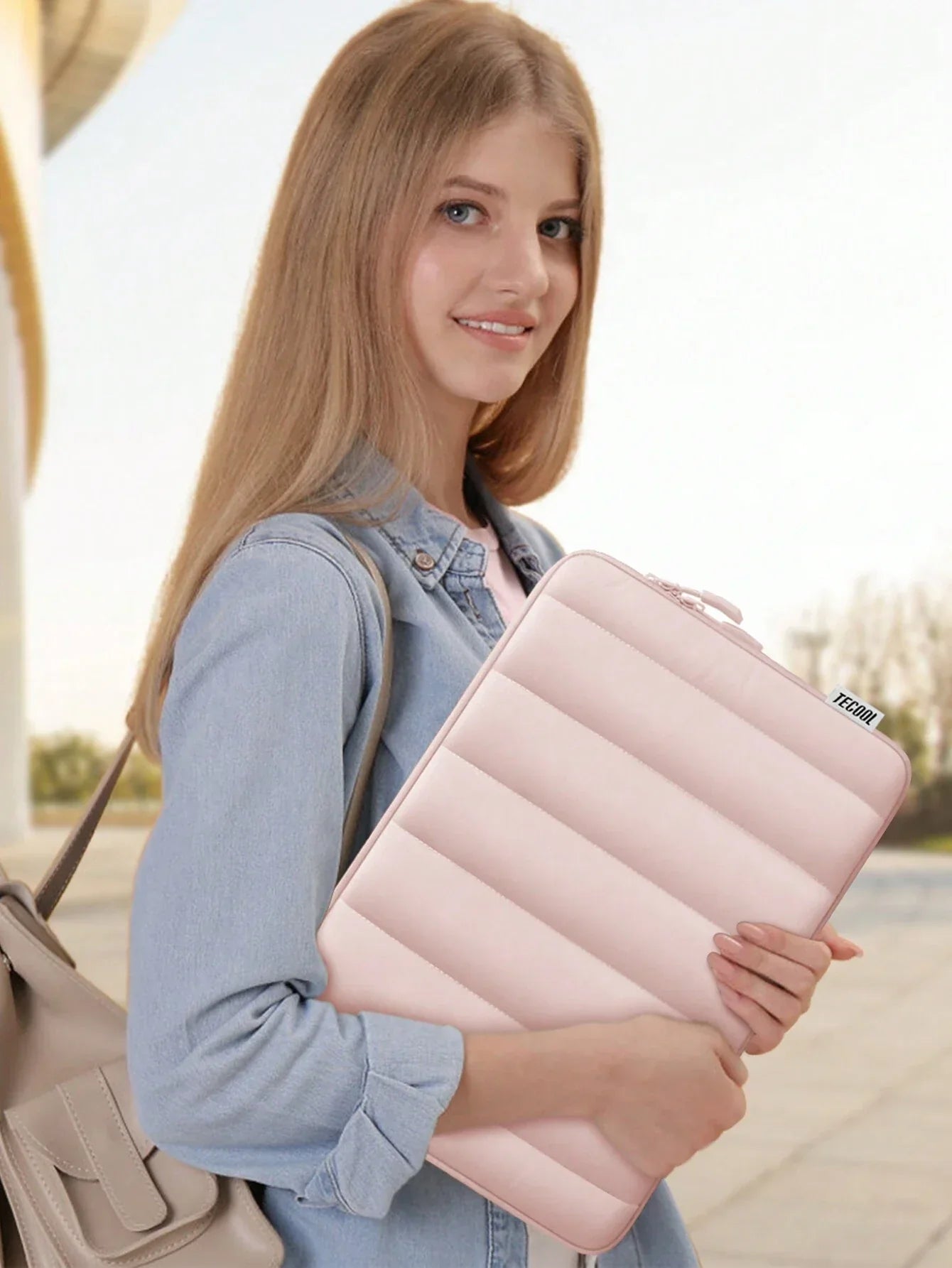 TECOOL Pink Laptop Sleeve Bag